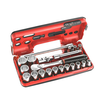 Steckschlüssel-Set, 12-kant, metrisch, 21-teilig, 1/2" SL.DBOX112PB Facom