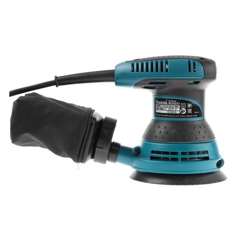 Ponceuse Excentrique Makita BO5031J - 300W, 125mm - Maniable Et Précise - Pour Ponçage Fin Et Polyvalent