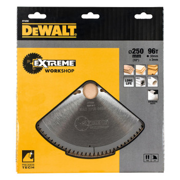 Lame de scie circulaire stationnaire Extreme Workshop 250 x 30mm, 96 dents DT4282-QZ Dewalt