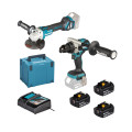 SET Perceuse-frappeuse + Meuleuse angulaire 18V + 3 accus 5Ah et chargeur DLX2547TJ Makita