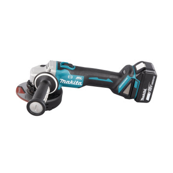 Akku-Winkelschleifer LXT 18V 125mm + 2 Akkus 5Ah und Ladegerät DGA506RTJ Makita