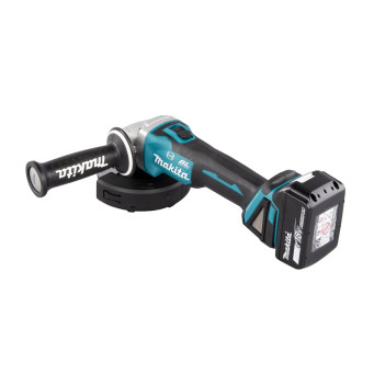 Akku-Winkelschleifer LXT 18V 125mm + 2 Akkus 5Ah und Ladegerät DGA506RTJ Makita