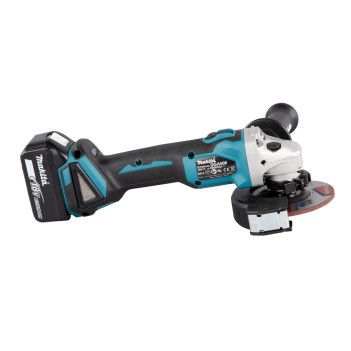 Akku-Winkelschleifer LXT 18V 125mm + 2 Akkus 5Ah und Ladegerät DGA506RTJ Makita