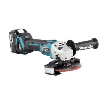 Akku-Winkelschleifer LXT 18V 125mm + 2 Akkus 5Ah und Ladegerät DGA506RTJ Makita