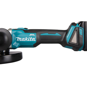Akku-Winkelschleifer LXT 18V 125mm + 2 Akkus 5Ah und Ladegerät DGA506RTJ Makita