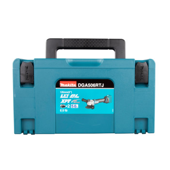 Akku-Winkelschleifer LXT 18V 125mm + 2 Akkus 5Ah und Ladegerät DGA506RTJ Makita