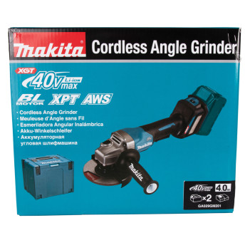 Akku-Winkelschleifer XGT 40Vmax 125mm + 2 Akkus 4Ah und Ladegerät GA029GM201 Makita