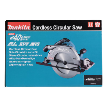 Scie circulaire XGT 40Vmax 270mm + 2 accus 5Ah et chargeur HS011GT201 Makita