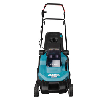 Akku-Rasenmäher LXT 2x18V 43cm + 2 Akkus 5Ah und Ladegerät DLM432PT2 Makita