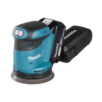 Ponceuse excentrique LXT 18V 125mm + 2 accus 5Ah et chargeur DBO180RTJ Makita