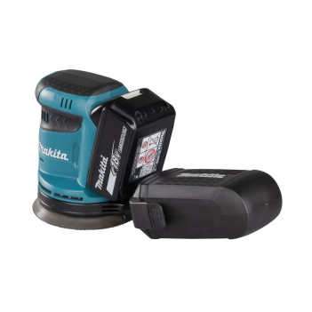 Akku-Exzenterschleifer LXT 18V 125mm + 2 Akkus 5Ah und Ladegerät DBO180RTJ Makita