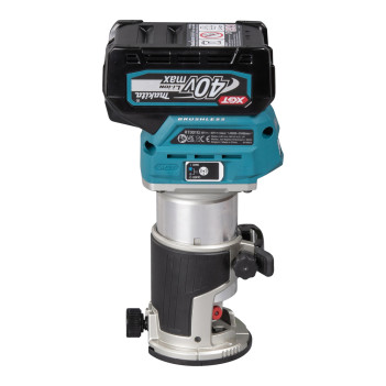 Akku-Einhandfräse / Kantenfräse XGT 40Vmax 6mm + 2 Akkus 4Ah und Ladegerät RT001GM205 Makita