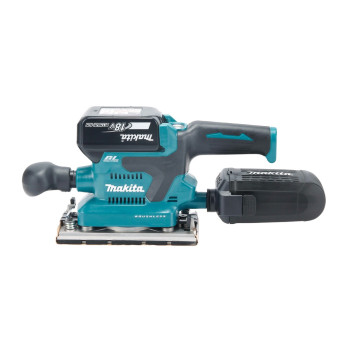 Akku-Schwingschleifer LXT 18V 93x185mm + 2 Akkus 5Ah und Ladegerät DBO382RTJ Makita