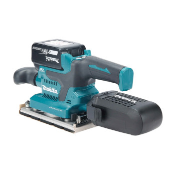 Akku-Schwingschleifer LXT 18V 93x185mm + 2 Akkus 5Ah und Ladegerät DBO382RTJ Makita
