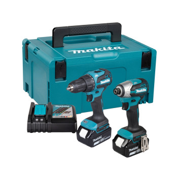 SET Perceuse-frappeuse + Visseuse à choc 18V + 2 accus 3Ah DLX2580J Makita