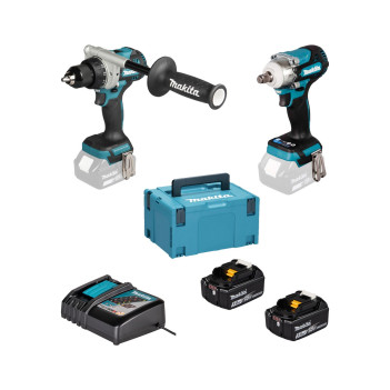 SET Perceuse visseuse + Boulonneuse à choc LXT 18V + 2 accus 5Ah DLX2588TJ Makita