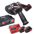 Meuleuse d'angle à batterie 18V Red Beast Edition + 2 Accus 5Ah Flex
