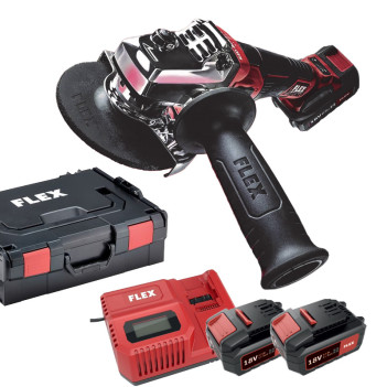 Meuleuse d'angle à batterie 18V Red Beast Edition + 2 Accus 5Ah Flex