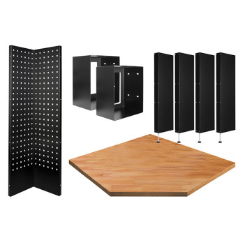 Erweiterungsset für Eckschrank niedrig Mobilio 3964-16-EX-BLK Kraftwerk
