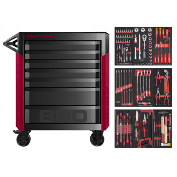 Servante d'atelier PT LINE PT800 7 tiroirs PRO, 151 pcs. Kraftwerk