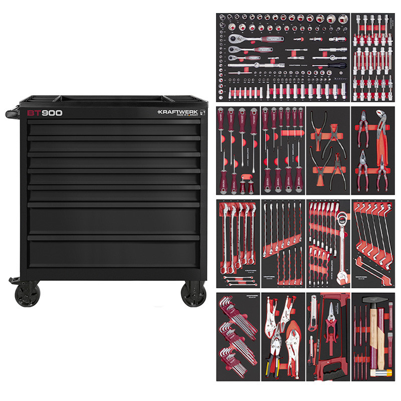 Servante d'atelier BT LINE BT900, 7 tiroirs noir, 290 pcs. Kraftwerk