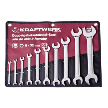 Jeu de 10 clés à fourche 6-32 mm en trousse 3553R Kraftwerk