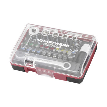 Bit-Box mit Mini-Ratschenschlüssel 1/4" S2, 27-tlg. Kraftwerk