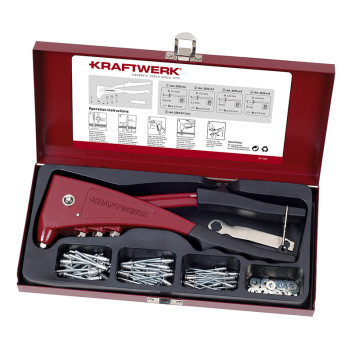 Coffret de pince à riveter avec 80 rivets Ø 2,4-4,8 mm 2224 Kraftwerk