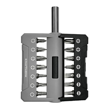 Bit-Satz mit Magnethalter, 1/4", 15-tlg. Kraftwerk