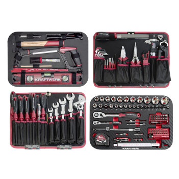 Coffret à outils ABS 1/4" + 1/2", 176 pcs. Kraftwerk
