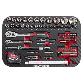 Coffret à outils ABS 1/4" + 1/2", 176 pcs. Kraftwerk