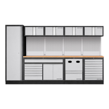 Mobilier d'atelier large 4 éléments avec panneau perforé, hêtre, Mobilio 3964T Kraftwerk
