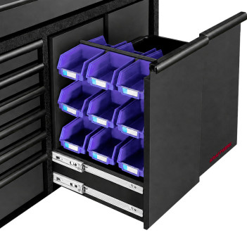 Mobilier d'atelier large 4 éléments avec panneau perforé, hêtre, Mobilio 3964T-BLK Kraftwerk