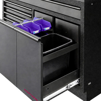 Mobilier d'atelier large 4 éléments avec panneau perforé, hêtre, Mobilio 3964T-BLK Kraftwerk