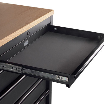 Werkstatteinrichtung 4-teilig breit mit Lochwand, Buche, Mobilio 3964T-BLK Kraftwerk