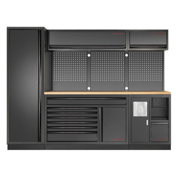Mobilier d'atelier large 3 éléments plateau hêtre, Mobilio 3964S-BLK-001 Kraftwerk