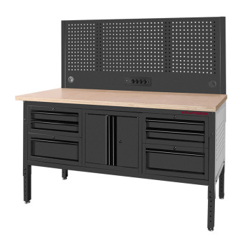Établi complet Mobilio Modular avec tiroirs et armoire, 1829 x 640 mm Kraftwerk