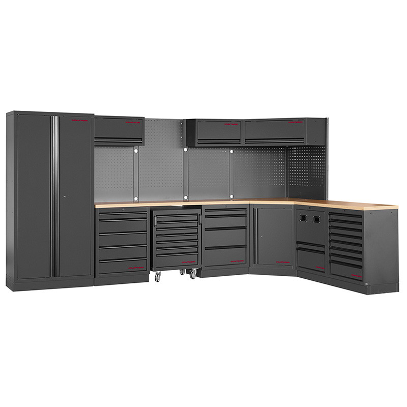 Mobilier d'atelier d'angle 7 éléments, Mobilio 3964P-BLK Kraftwerk