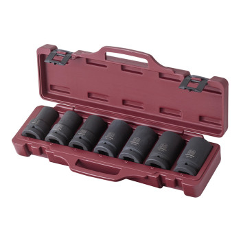 Tiefer Schlag-Steckschlüssel-Satz 1", 24-38 mm, 7-tlg., 500015 Kraftwerk