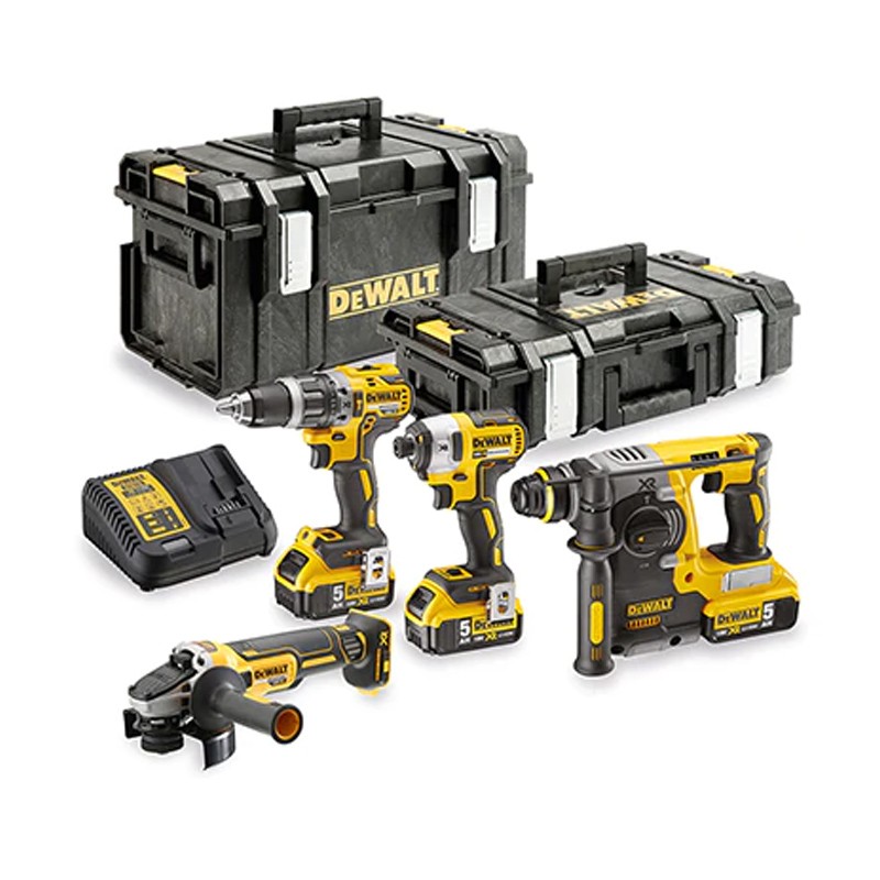 Set de 4 machines XR 18V + 3 Accus 5.0Ah DCK422P3 DeWalt Set de 4 machines XR 18V + 3 Accus 5.0Ah DCK422P3 DeWalt