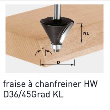 Fraise chanfreiner Festool S8 HW 45° D26-KL OFK queue 8 mm