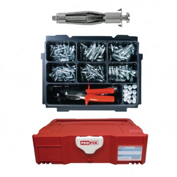 Assortiment de chevilles métallique PHD + pince, 146 pièces PROFIX