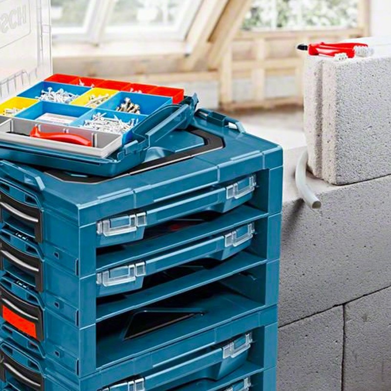 Cassetta Attrezzi Bosch Professional I-BOXX 53 + Set Da 12 Pezzi - Leggera, Rigida, In Materiale Termoplastico