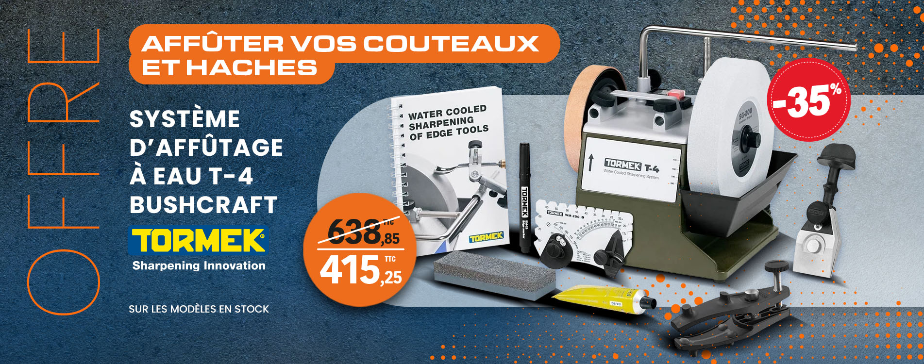 Système d’affûtage à eau T-4 Bushcraft Tormek