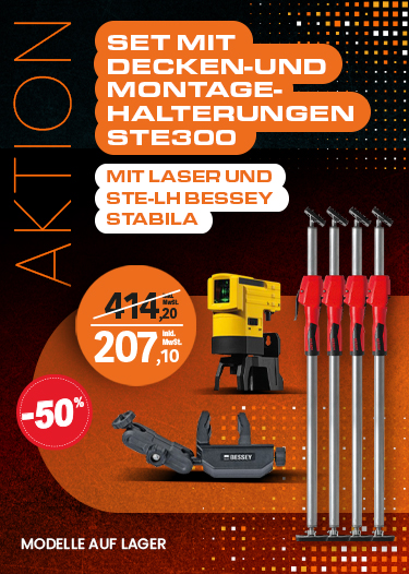 Decken- und Montagehalterungsset STE300 mit Laser und STE-LH Bessey Stabila