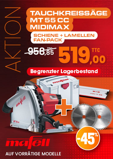 Aktion Mafell Tauchsäge MT 55 cc MidiMAX