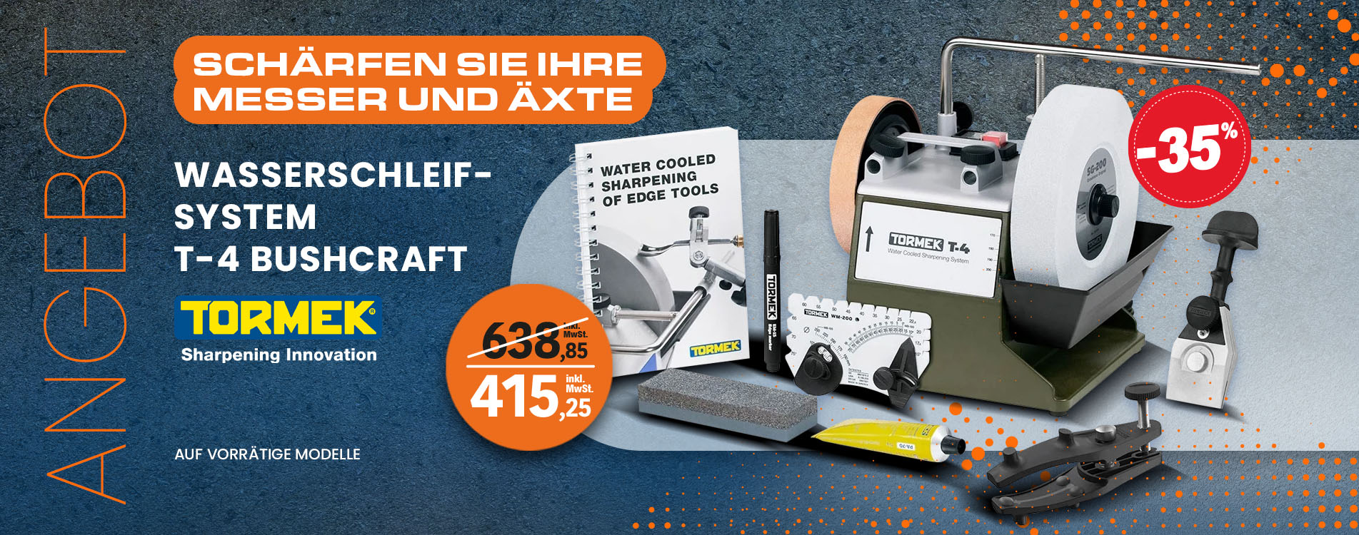 Wasser-Schleifsystem T-4 Bushcraft Tormek Wasser-Schleifsystem T-4 Bushcraft Tormek
