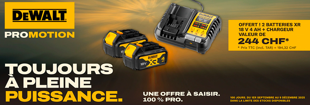 Opération DeWalt Kit DCB1104M2 Offert