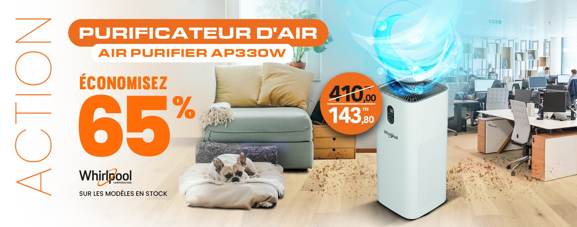 Purificateur d'air, Air Purifier AP330W Whirlpool