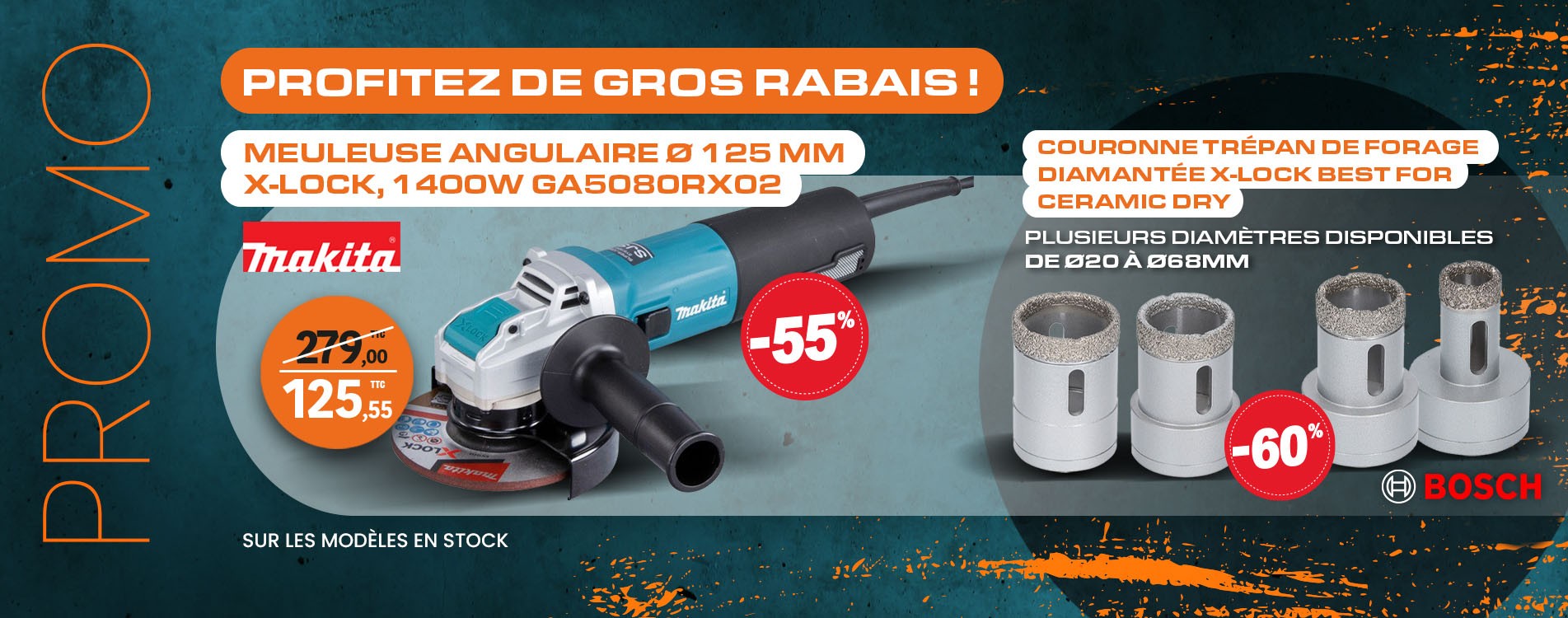 Meuleuse Makita + trepand Bosch